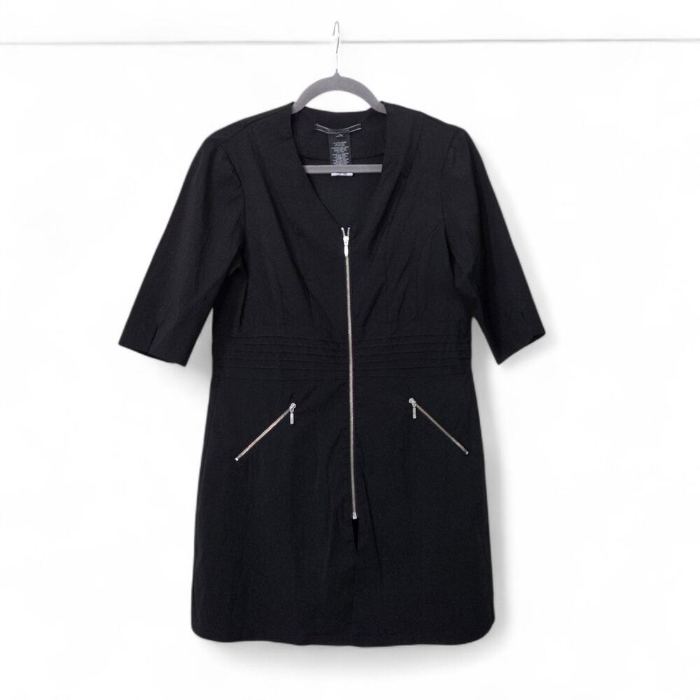 Noel Asmar Black Lauren Full Zip Spa Pro Tunic Jacket Top, Women's Size XS